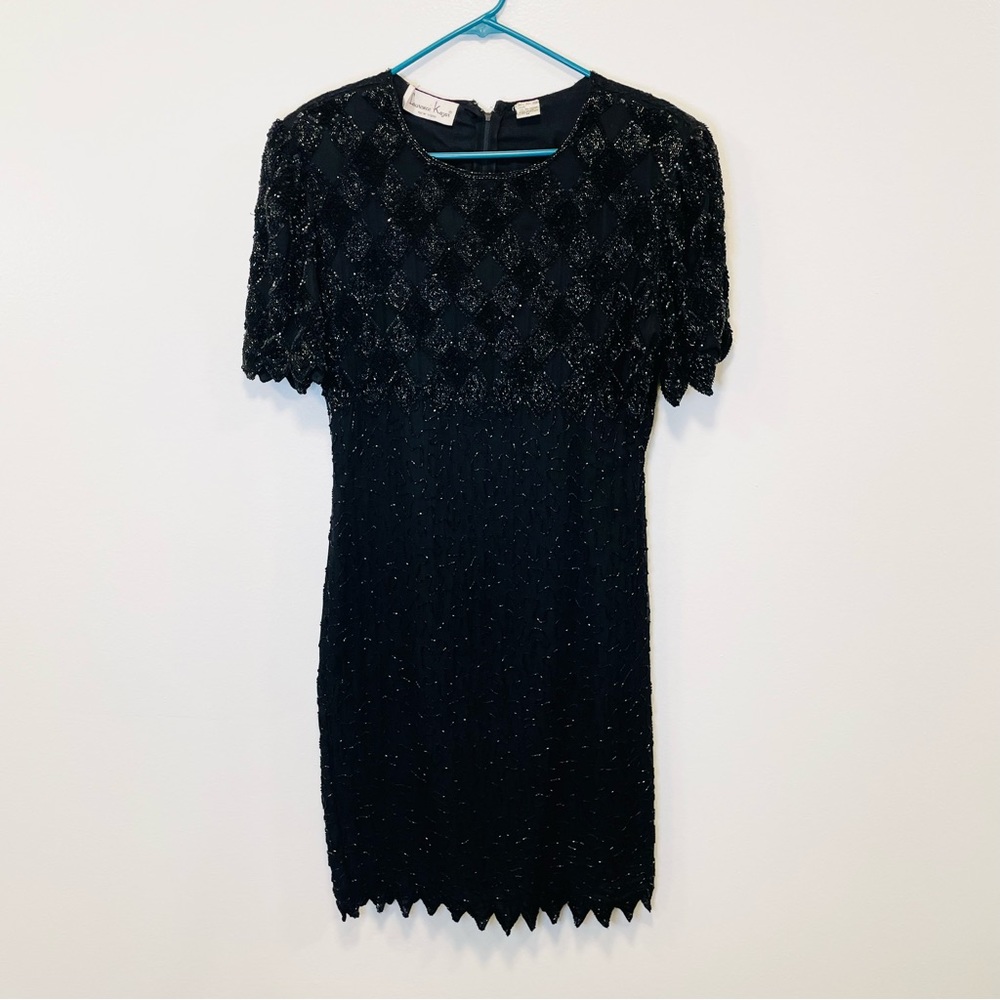 Laurence Kazar vintage 80s beaded black dress in women’s size medium